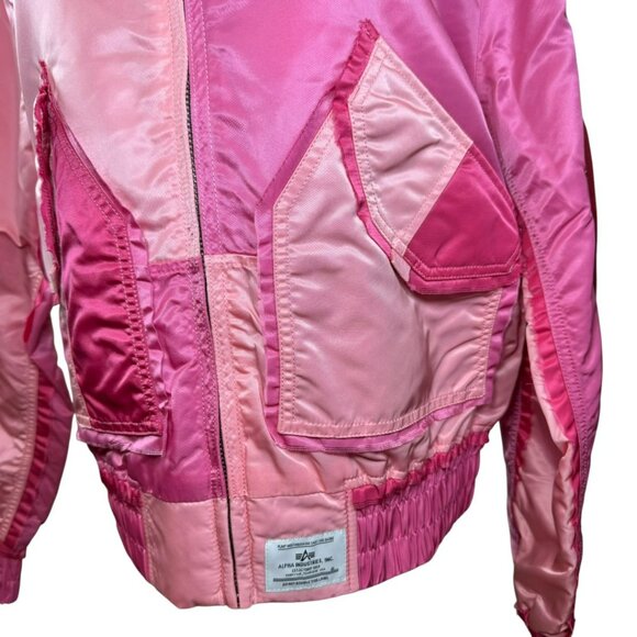 Alpha Industries Pink Patchwork MA-1 Bomber Jacket – Women’s Size M – NWT $280 - Picture 4 of 13